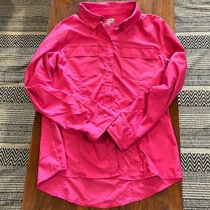 Reel legends pink fishing shirt